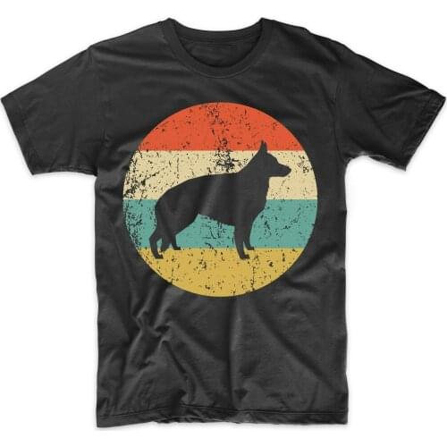 Vintage German Shepherd Icon Funny Dog Lovers Gift T-Shirt. Summer Cotton O-Neck Short Sleeve Mens T Shirt New Size S-3XL