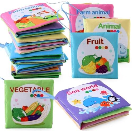 Baby Crinkly Soft Cloth Book Animal Bath Book Educational Toy Intelligence Infants baby books 0 12 months Rattle Toys Kids