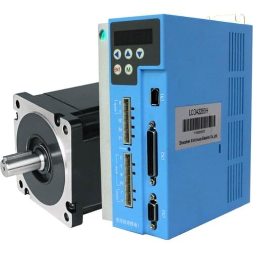 9Nm 3 phase Nema 34 closed loop stepper servo motor driver kit AC220V digital easy servo driver LCDA2260H and motor LC86H3129
