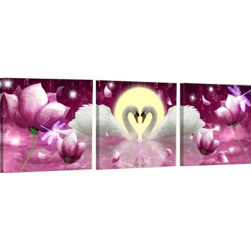 Swan Lotus Bedroom Wall Painting Wall Art Deco Canvas Modern Painting Animal Flower Canvas Print Modular Painting Picture 5306a