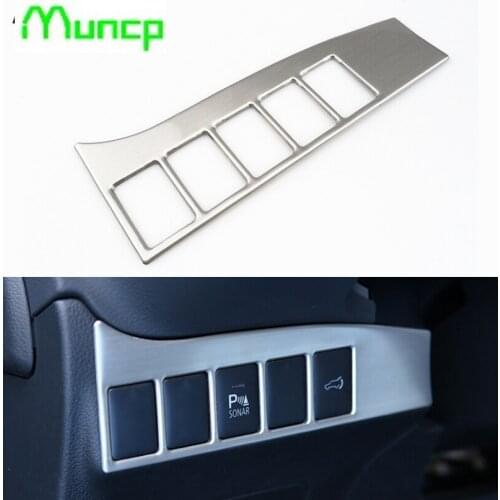Multifunctional adjustable button plate with decorative panel stainless steel auto accessoriesl for Mitsubishi outlander 2013 20