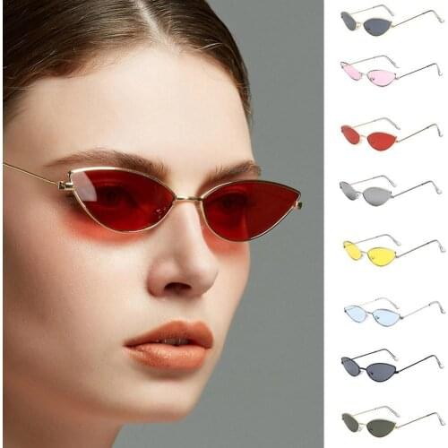 Fashion Vintage Ladies Cat Eye SunglassesBrand Designer Woman Rose Glasses Mirror Gold Luxury Metal For Man Sun D2N7