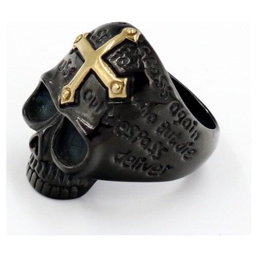 Titanium steel casting ring Atmospheric taro devil cross mens ring factory direct free shipping