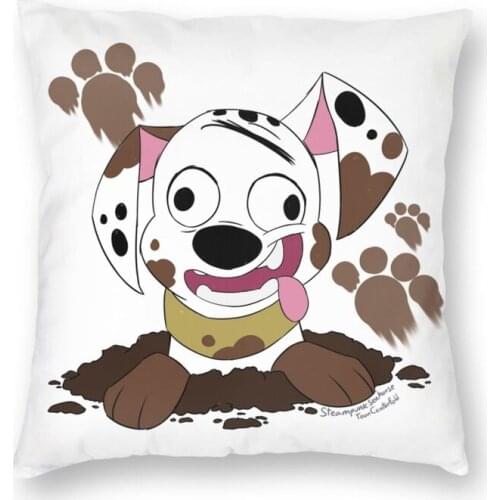 Soft Funny Dalmatian Dog Throw Pillow Case Home Decor Square Cartoon Pattern Cushion Cover 45x45 Pillowcover for Living Room