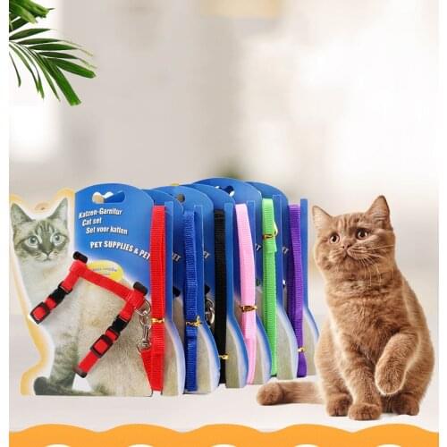 Nylon Cat Harness And Leash Set Pet Products For Animals Adjustable Dog Traction Harness Belt Rabbit Kitten Halter Puppy Collar