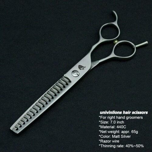 7" Pet Dog Gromming Scissors Thinning Shears Sharp Edge Animals Cat Hair Cutting Stainless Steel Shark Teeth Barber Cutting Tool