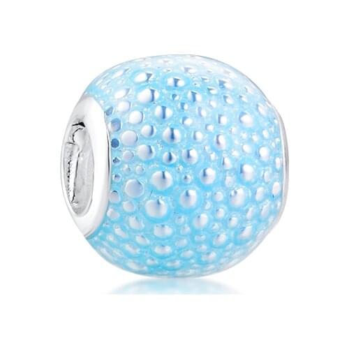Original 925 Sterling Silver Jewelry Aqua Enchantment Charm Fits Pandora Bracelet Blue Enamel Beads for Jewelry Making kralen