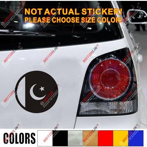 Pakistan Flag Decal Sticker Car Vinyl Islam pick size color no bkgrd round