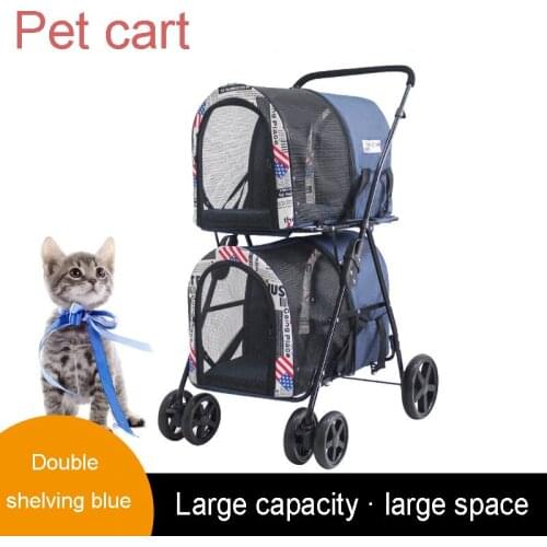 Large Capacity Pet Storage Foldable Removable Carrier For Dogs Wheelbarrow Rear Brake Breathability And Comfort Dog Supplies