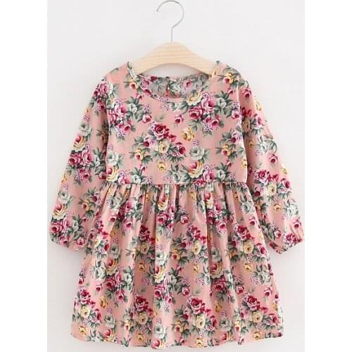 ZWF236 Girls Dresses Teenage Spring Party Dress For Girls 2020 Autumn Long Sleeve Cartoon Kids Dress For Girls 2-8 Years