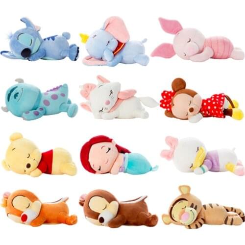 Disney Mickey Mouse Minnie Donald Duck Plush Toys Cuddly Dumbo Lovely Lying Sleeping Doll Cute Animal Stuffed Soft Gift For Kids