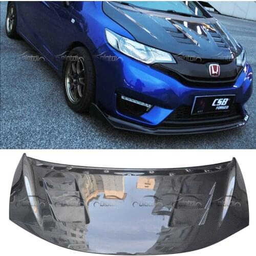 Half Carbon Fiber HC Type Front Bonnet Hood Cover For Honda Fit JAZZ GK5 2014-2019 Car Styling