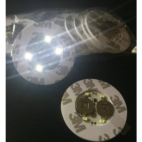 50pcs Super bright 3mm 4LED Flashing Lights Bulb Bottle Cup Mat Coaster LED glorifier mini glow stick For Clubs Bars Party-WHITE