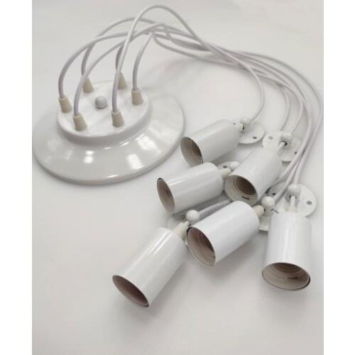 Vintage Chandelier White E27 Multi-Head Cable 1.5-2.5M For Bar/Restaurant/Loft/Cafe DIY Art Spider Ceiling Lamp Modern Lighting