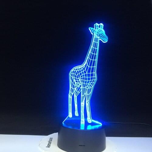 Giraffe With 7 Colors Light For Home Decoration Lamp Amazing Visualization Optical Illusion Sensor Light 3D LED Night Light 1406