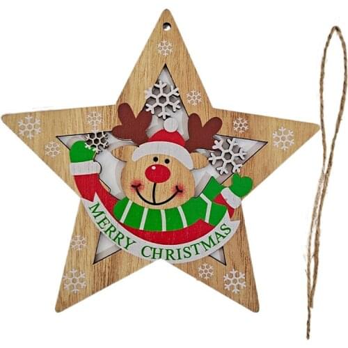 1PC Wooden Christmas Ornaments Craft Kit DIY Gingerbread Man Ornaments Hanging Christmas Tree Ornaments for Kids Xmas Decoration