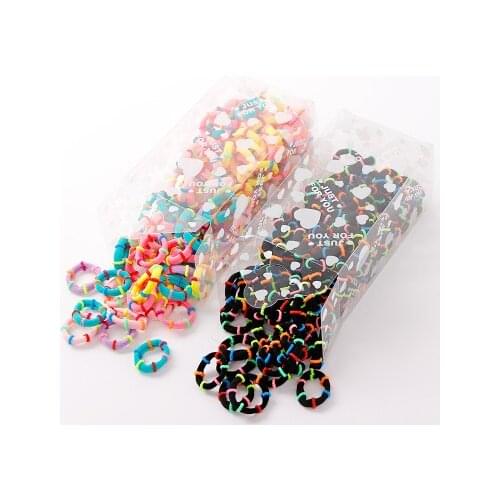 100pcs korean children hair accessories for girls 3cm width hair towel ring baby hair ring rubber band hair rope