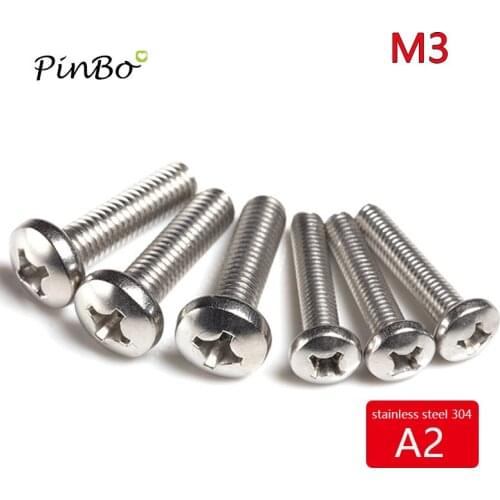 100Pcs Practical M3 Hot selling DIN7985 M3 (3mm) Phillips Pan Head Machine Screws