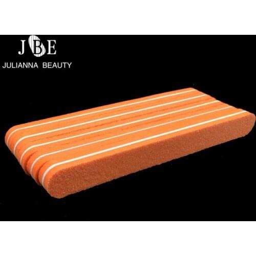 25pcs/lot 100/180 Nail Sandpaper File Boat diamond spong Nail File Half Moon Washable Buffing Sanding File Sponge
