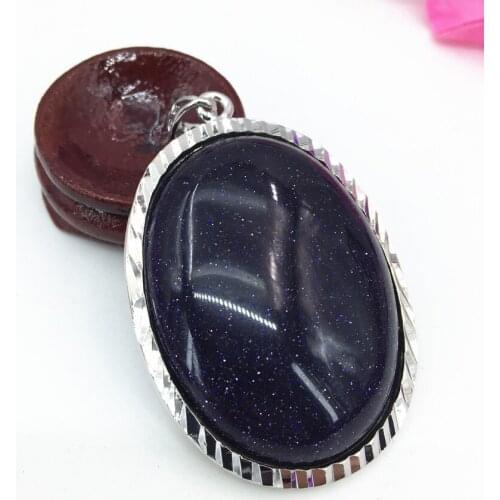 3 style 33*44mm natural stone crystal sandstone oval pendant statement silver-color charms jewelry findings accessories B3068