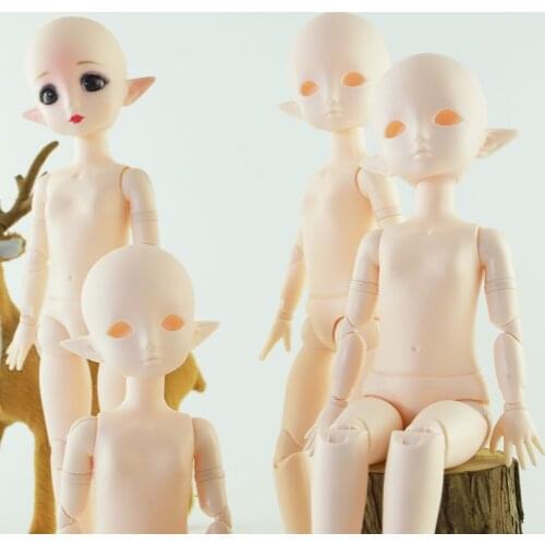 30cm BJD Dolls with Elf Ears 1/6 Makeup Doll Training Head Bareheaded Baby Doll Accessories for Girls Adult Gifts