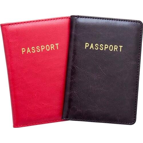 USA Solid Color Bronzing Pu Leather Passport Cover Cute Credit Card Holder Pu Leather Passport Holder With Traveling