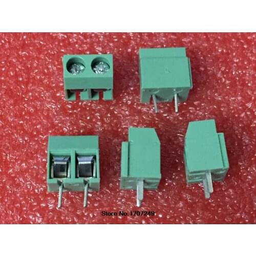 Free shipping 500pcs KF126-2P KF126 2Pin "+" Screw 5.0MM spacing PCB Screw Terminal Block Connector 250V 8A ROHS