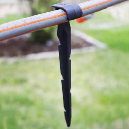 50pcs J Hose Holder Micro Irrigation Garden Irrigation Hose Anchors 16mm Fixed Stakes Tubing Holder Pipe Stems Drip Irrigation