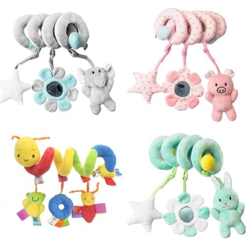 Baby Bed Hanging Toy Hanging Spiral Rattle Cart Pendant Interactive Early Education Tool Newborn Stroller for 0-3 Years Old