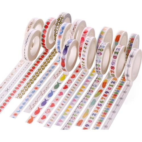 DIY Cute Cartoon Colorful Paper 0.8cm x 1000cm Tapes Kids Photos Frame Decor Props Paper Tapes for Scrapbook Photo Album