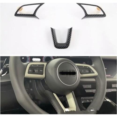 For Audi A3 A3L 2021 ABS Carbon Fiber Car Steering Wheel Frame Cover Trim Car Styling Sticker
