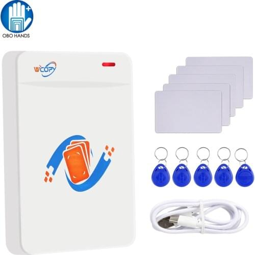ID IC RFID Copier NFC Card Reader Writer Duplicator 125KHz 13.56MHz Encrypted Programmer + 10pcs Rewritable UID T5577 Tags