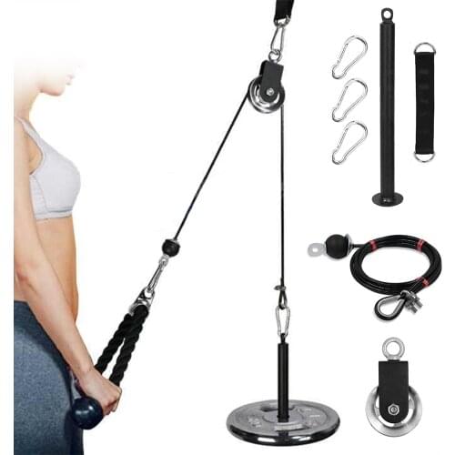 Fitness DIY Pulley Cable Machine Attachment System Loading Pin Lifting Arm Biceps Triceps Hand Strength Training Gym Equipment