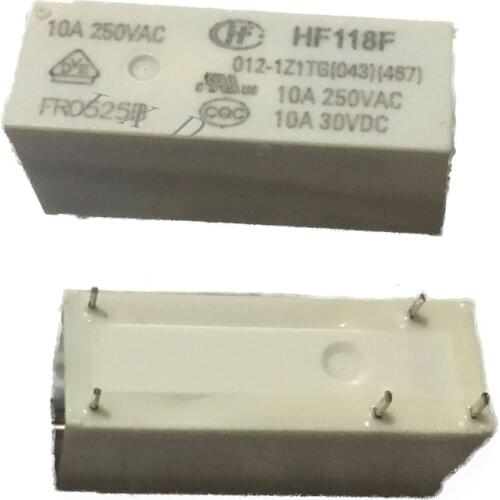 HOT NEW 12V relay HF118F-012-1Z1 HF118F 012 1Z1 HF118F0121Z1 12VDC DC12V 12V 10A 5PIN