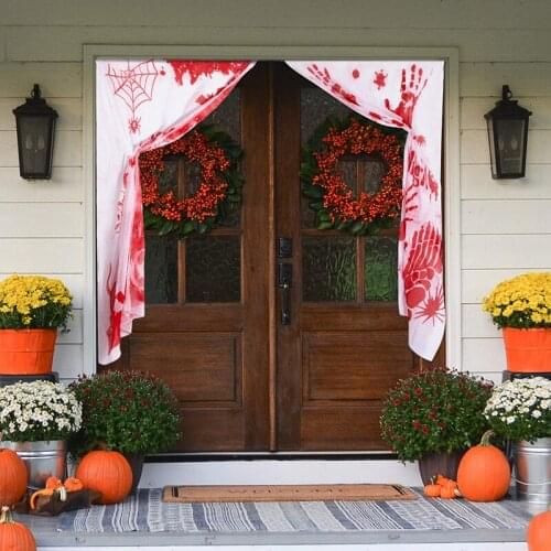 Hot SV-Halloween Gauze Curtain Blood Cloth, Used For Halloween House Horror Decoration Zombie Theme Party