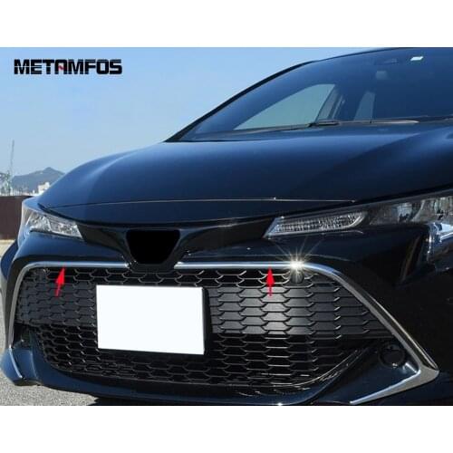 For Toyota Corolla 2019 Hatchback Accessories ABS Chrome Front Central Grille Grill Bumper Covers Molding Trim Car Styling Parts