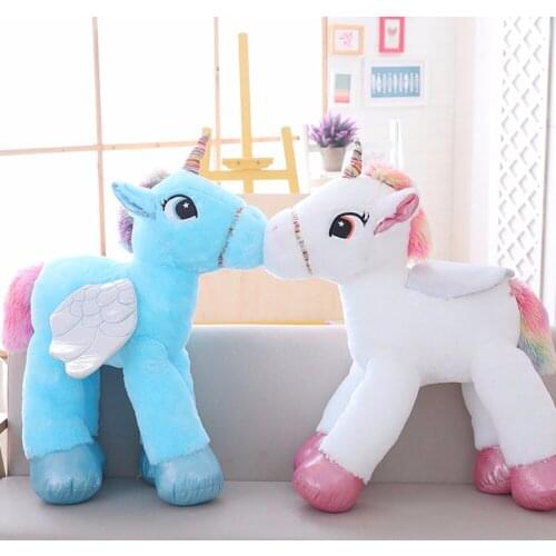 60-90cm 2018 New Animals Soft Cartoon Animal Horse High Quality Plush Stuffed Toy Unicorn Soft Horse Plush Ponies Doll