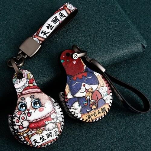 Leather Car Remote Key Case Fob Cover Skin Keychain For MINI Cooper Clubman Hardtop Hatchback Countryman F54 F55 F56 F57 F60