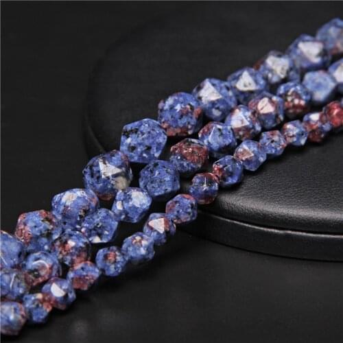 Fashoin Faceted Blue Jaspers Stone Round Beads Natural Stone Spacer Charms Beads For Jewelry Making DIY Bracelet 6/8/10mm 15inch