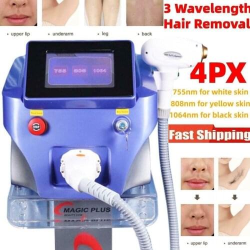 755nm 808nm 1064nm Diode Laser Hair Removal Machine with 3 Wavelength Skin Care Body Hair Removal Laser Beauty Machine For Salon