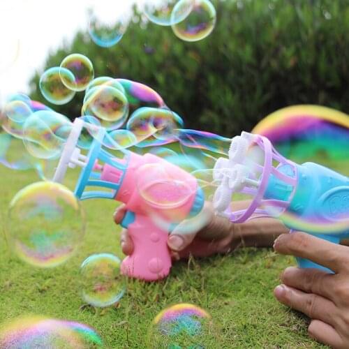 Summer Magic Bubble Machine with Mini Fan Kids Outdoor Toys Wedding Supplies Electric Automatic Bubble Blower Maker Gun