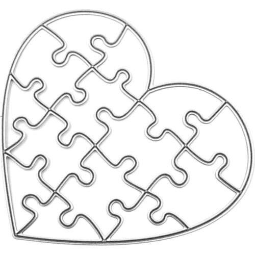 M17D Valentines Day Love puzzle Metal Cutting Dies Stencil DIY Scrapbooking Album Stamp Paper Card Embossing Craft Decor