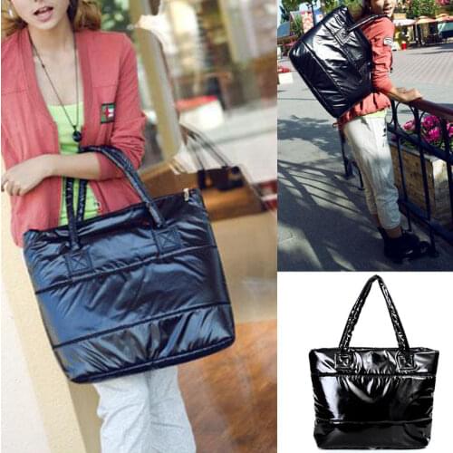Fashion Women Single Shoulder Bag Tote Space Pad Cotton Feather Down Handbag NIN668