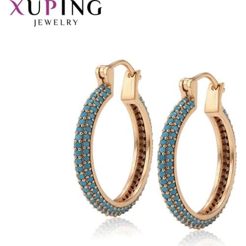 Xuping Fashion Colorful Earrings Trendy Style Gold Color Plated High Quality for Women Jewelry Christmas Gifts 98895