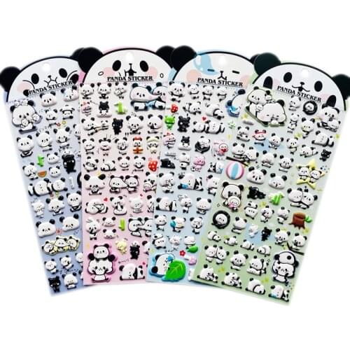 1 Sheet Kawaii Cartoon Panda 3D DIY Stickers Decorative Scrapbooking Diary Album Stick Label Hand Account Decor Stationery