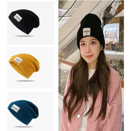 2020 New Unisex Beanies Knitted Hats Women Autumn Winter Hat Warm Wool Cold Cap Street Hip-hop Curly Ear Protection Solid Bonnet