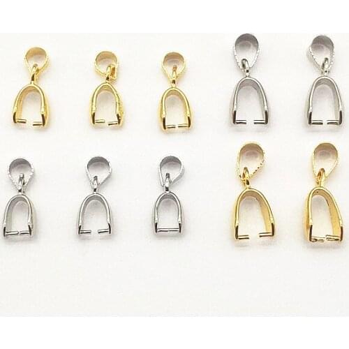 New Arrival! 100pcs Plating Real gold Pendant clip for Handmade Necklace Earring DIY Parts,Jewelry Findings & Components