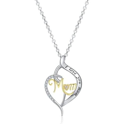 BONISKISS 925 Sterling Silver Heart Necklace For Mom Love Gifts Pendant Necklaces Jewelry Mothers Day Gift 2020