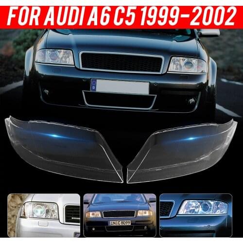 Car Lens Transparent Lampshade Headlight Cover Transparent Plastic Lamp Protection Cover Glass Cover For Audi A6 C5 1999-2002