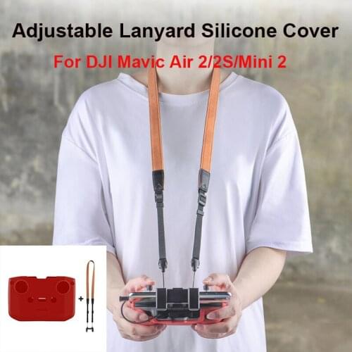 Adjustable Lanyard for DJI Mavic Air 2/2S/Mini 2 Drone Remote Control Silicone Cover Protective Case Neck Strap Accessories